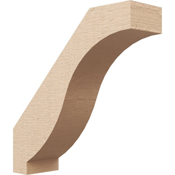 Ekena Millwork 5-inch W x 18-inch D x 18-inch H Baker Rough Cedar Woodgrain TimberThane Knee Brace, Primed BRCUR05X18X18BKRRCPR - main